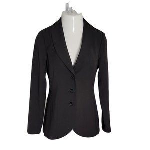 Matty M Classy 3 Button Collared Blazer ~ Sz M ~ Long Sleeves ~ Black ~ Lined
